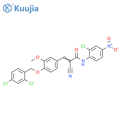 N-(2-Chloro-4-nitrophenyl)-2-cyano-3-[4-[(2,4-dichlorophenyl)methoxy]-3-methoxyphenyl]-2-propenamide structure
