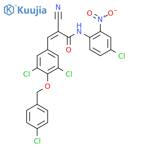 N-(4-chloro-2-nitrophenyl)-2-cyano-3-{3,5-dichloro-4-[(4-chlorophenyl)methoxy]phenyl}prop-2-enamide structure