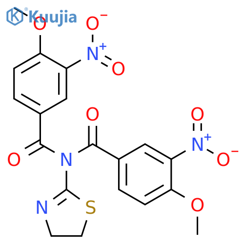 <br>N-(4,5-dihydro-1,3-thiazol-2-yl)-4-methoxy-N-[(4-methoxy-3-nitrophenyl)carb onyl]-3-nitrobenzamide structure