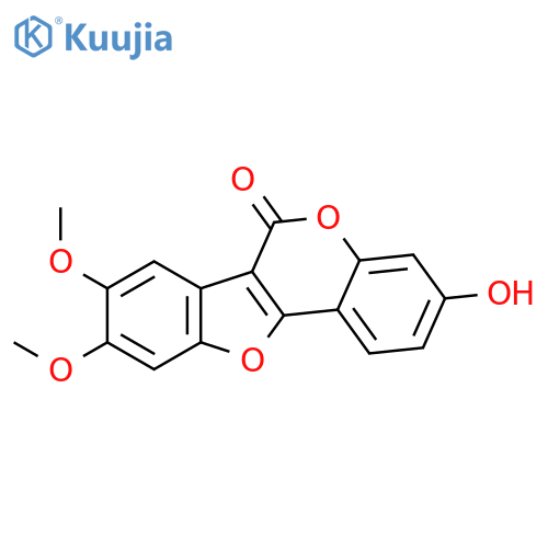 3-hydroxy-8,9-dimethoxy-6H-[1]benzofuro[3,2-c]chromen-6-one structure
