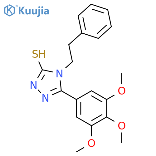 4-(2-phenylethyl)-5-(3,4,5-trimethoxyphenyl)-4H-1,2,4-triazole-3-thiol structure