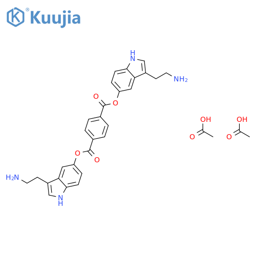 bis[3-(2-aminoethyl)-1H-indol-5-yl] benzene-1,4-dicarboxylate diacetate structure