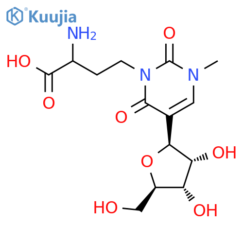 1(2H)-Pyrimidinebutanoicacid, a-amino-3,6-dihydro-3-methyl-2,6-dioxo-5-b-D-ribofuranosyl- structure