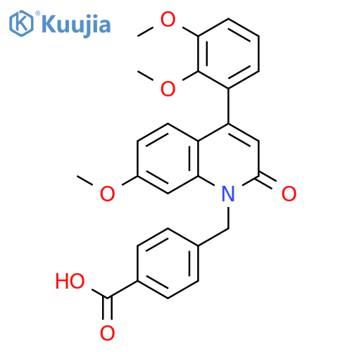 Benzoic acid,4-[[4-(2,3-dimethoxyphenyl)-7-methoxy-2-oxo-1(2H)-quinolinyl]methyl]- structure