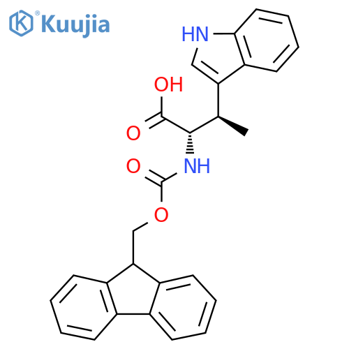 (2S,3R)-2-(9H-fluoren-9-ylmethoxycarbonylamino)-3-(1H-indol-3-yl)butanoic acid structure