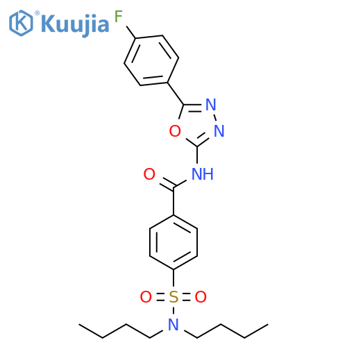 4-(dibutylsulfamoyl)-N-[5-(4-fluorophenyl)-1,3,4-oxadiazol-2-yl]benzamide structure