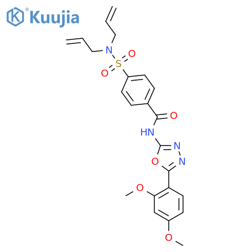 4-bis(prop-2-en-1-yl)sulfamoyl-N-5-(2,4-dimethoxyphenyl)-1,3,4-oxadiazol-2-ylbenzamide structure