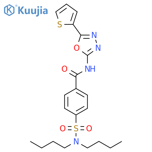 4-(dibutylsulfamoyl)-N-5-(thiophen-2-yl)-1,3,4-oxadiazol-2-ylbenzamide structure