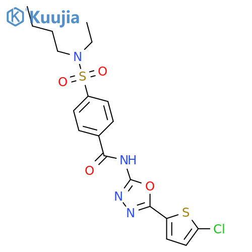 4-[butyl(ethyl)sulfamoyl]-N-[5-(5-chlorothiophen-2-yl)-1,3,4-oxadiazol-2-yl]benzamide structure