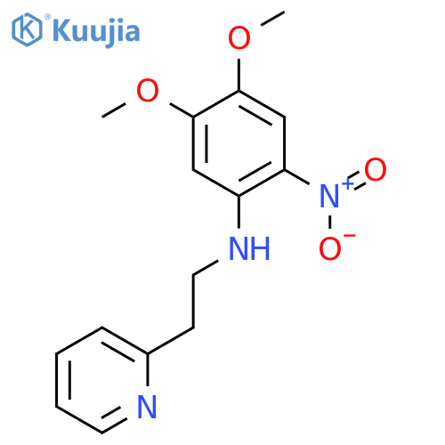 4,5-dimethoxy-2-nitro-N-[2-(pyridin-2-yl)ethyl]aniline structure