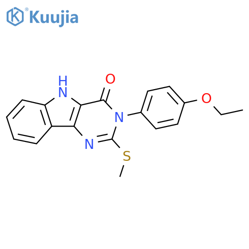 3-(4-ethoxyphenyl)-2-(methylsulfanyl)-3H,4H,5H-pyrimido5,4-bindol-4-one structure