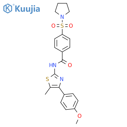 N-4-(4-methoxyphenyl)-5-methyl-1,3-thiazol-2-yl-4-(pyrrolidine-1-sulfonyl)benzamide structure