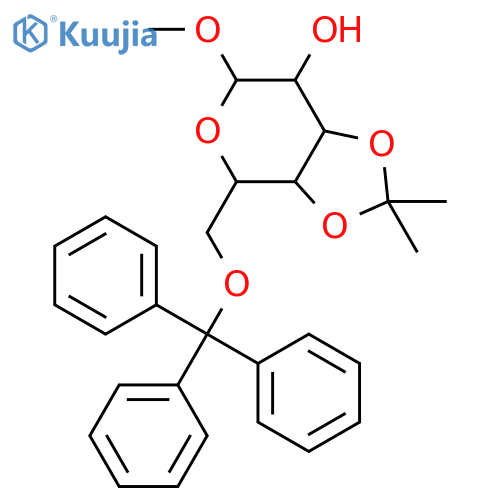 Methyl 3,4-O-Isopropylidene-6-O-trityl-alpha-D-galactopyranoside structure