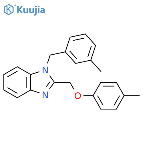 2-(4-methylphenoxy)methyl-1-(3-methylphenyl)methyl-1H-1,3-benzodiazole structure