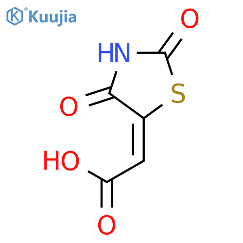 2-(5Z)-2,4-dioxo-1,3-thiazolidin-5-ylideneacetic acid structure