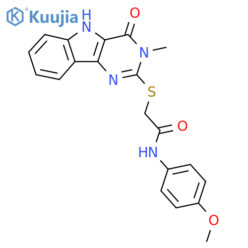 N-(4-methoxyphenyl)-2-({3-methyl-4-oxo-3H,4H,5H-pyrimido5,4-bindol-2-yl}sulfanyl)acetamide structure