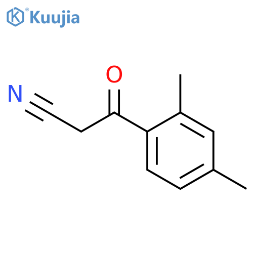 2,4-Dimethyl-b-oxo-benzenepropanenitrile structure