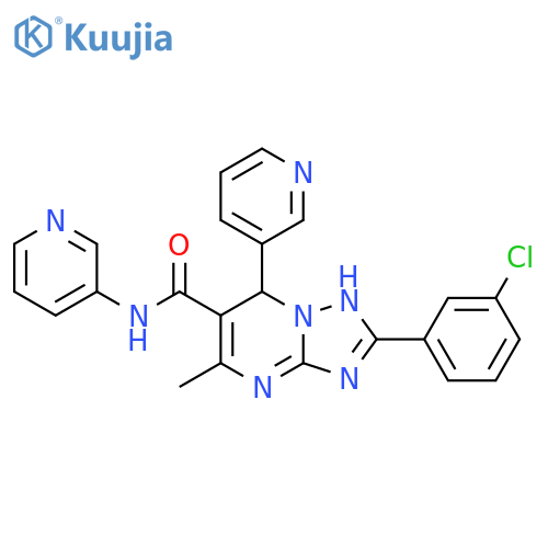 2-(3-chlorophenyl)-5-methyl-N,7-bis(pyridin-3-yl)-4H,7H-1,2,4triazolo1,5-apyrimidine-6-carboxamide structure