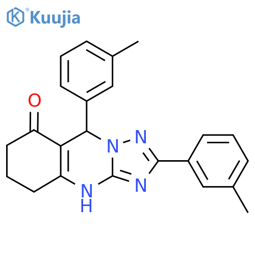 2,9-bis(3-methylphenyl)-4H,5H,6H,7H,8H,9H-[1,2,4]triazolo[3,2-b]quinazolin-8-one structure