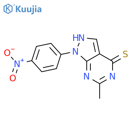 4H-Pyrazolo[3,4-d]pyrimidine-4-thione,1,5-dihydro-6-methyl-1-(4-nitrophenyl)- structure