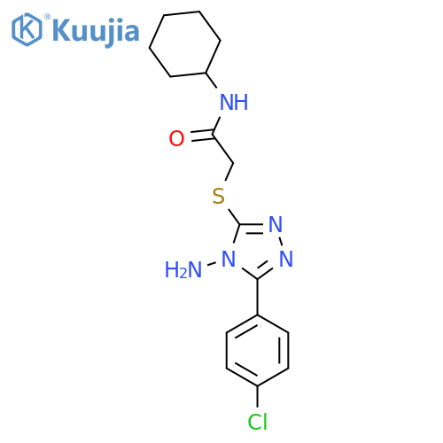 2-{4-amino-5-(4-chlorophenyl)-4H-1,2,4-triazol-3-ylsulfanyl}-N-cyclohexylacetamide structure