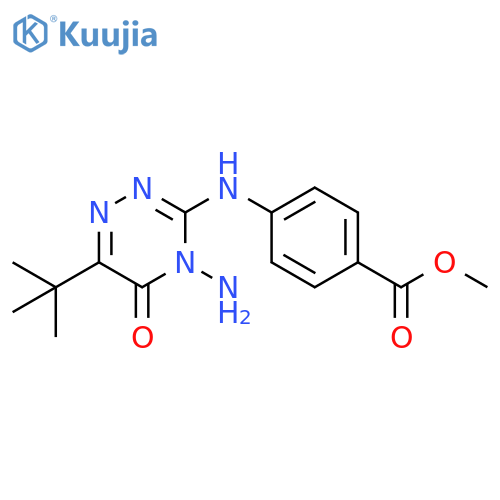 methyl 4-(4-amino-6-tert-butyl-5-oxo-4,5-dihydro-1,2,4-triazin-3-yl)aminobenzoate structure