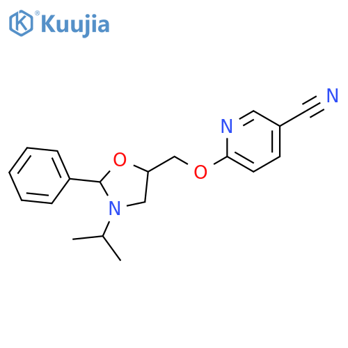 3-Pyridinecarbonitrile,6-[[3-(1-methylethyl)-2-phenyl-5-oxazolidinyl]methoxy]- structure