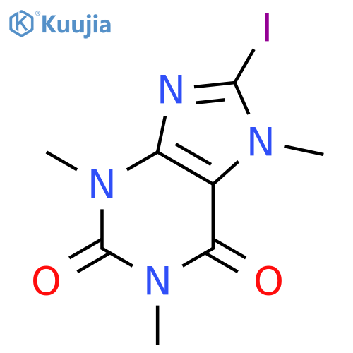 8-iodo-1,3,7-trimethyl-3,7-dihydro-1H-purine-2,6-dione structure
