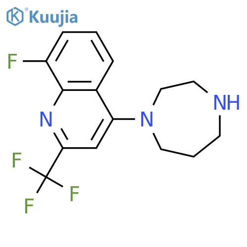 1-[8-FLUORO-2-(TRIFLUOROMETHYL)QUINOL-4-YL]HOMOPIPERAZINE structure