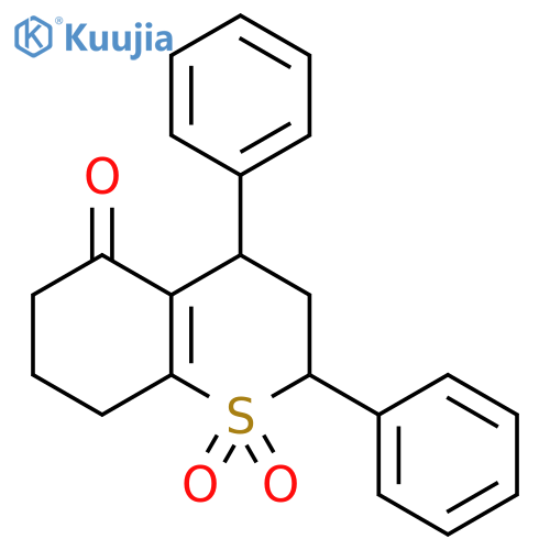 5H-1-Benzothiopyran-5-one, 2,3,4,6,7,8-hexahydro-2,4-diphenyl-,1,1-dioxide structure