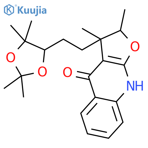 2,3-dimethyl-3-[2-(2,2,5,5-tetramethyl-[1,3]dioxolan-4-yl)-ethyl]-3,9-dihydro-2H-furo[2,3-b]quinolin-4-one structure