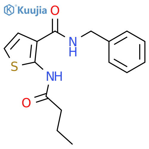 3-Thiophenecarboxamide, 2-[(1-oxobutyl)amino]-N-(phenylmethyl)- structure