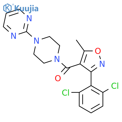 3-(2,6-Dichlorophenyl)-5-methylisoxazol-4-YL 4-pyrimidin-2-ylpiperazinyl ketone structure