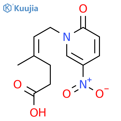 4-Hexenoic acid,4-methyl-6-(5-nitro-2-oxo-1(2H)-pyridinyl)-, (E)- (9CI) structure
