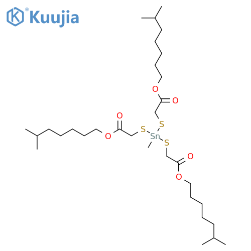 Tris(6-methylheptyl) 2,2',2''-((Methylstannanetriyl)tris(sulfanediyl))triacetate structure