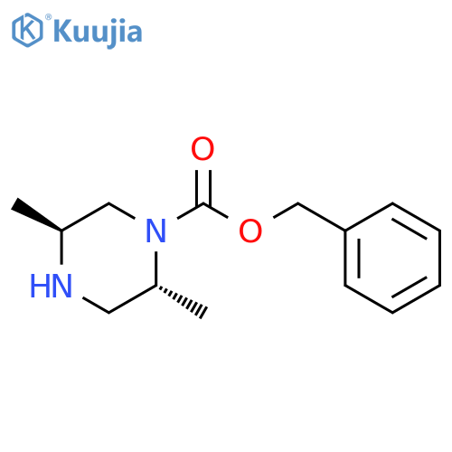 1-Piperazinecarboxylic acid, 2,5-dimethyl-, phenylmethyl ester, (2R,5S)- structure