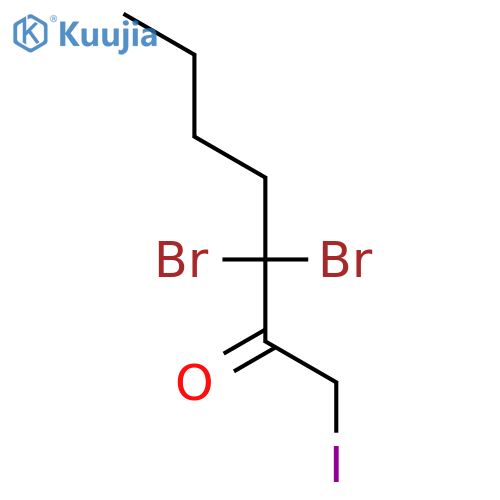 3,3-dibromo-1-iodoheptan-2-one structure