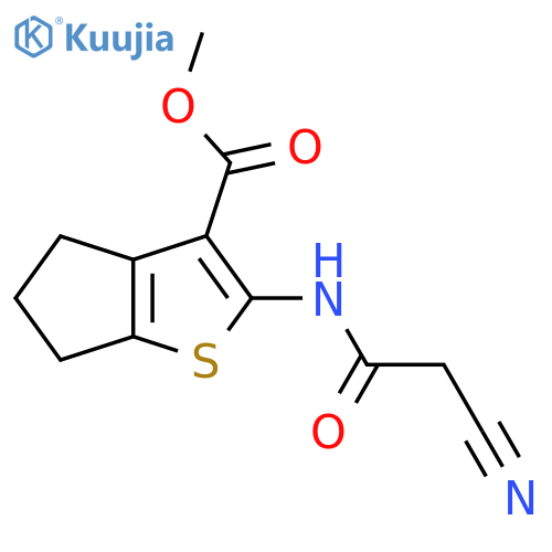 Methyl 2-(cyanoacetyl)amino-5,6-dihydro-4H-cyclopentabthiophene-3-carboxylate structure