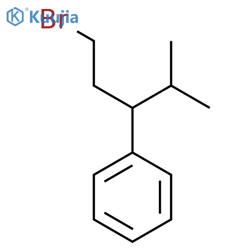 (1-bromo-4-methylpentan-3-yl)benzene structure
