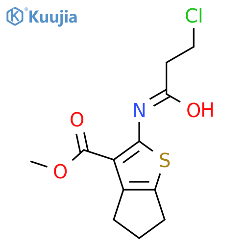 methyl 2-(3-chloropropanamido)-4H,5H,6H-cyclopentabthiophene-3-carboxylate structure