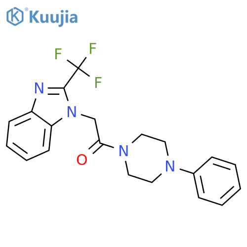 1-(4-PHENYLPIPERAZINO)-2-[2-(TRIFLUOROMETHYL)-1H-1,3-BENZIMIDAZOL-1-YL]-1-ETHANONE structure