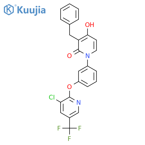 3-benzyl-1-(3-{[3-chloro-5-(trifluoromethyl)-2-pyridinyl]oxy}phenyl)-4-hydroxy-2(1H)-pyridinone structure