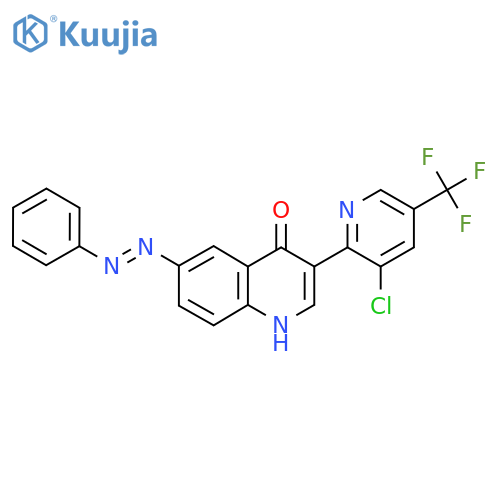 3-[3-chloro-5-(trifluoromethyl)pyridin-2-yl]-6-phenyldiazenyl-1H-quinolin-4-one structure