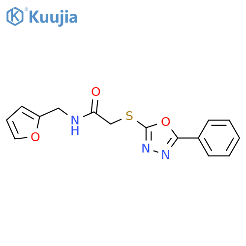 N-[(furan-2-yl)methyl]-2-[(5-phenyl-1,3,4-oxadiazol-2-yl)sulfanyl]acetamide structure
