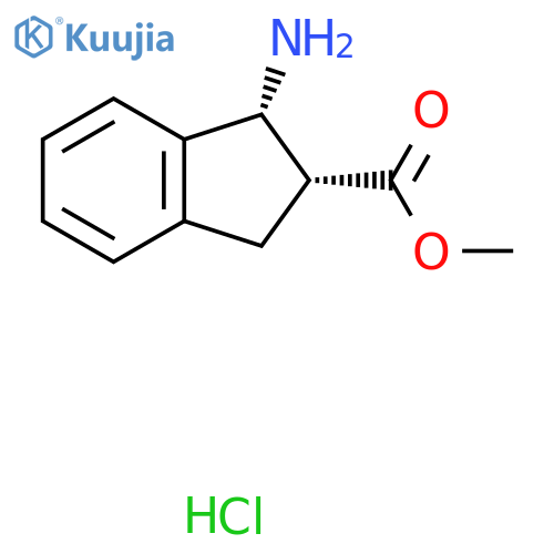 Methyl (1R,2R)-1-amino-2,3-dihydro-1H-indene-2-carboxylate;hydrochloride structure