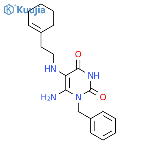6-Amino-1-benzyl-5-{[2-(cyclohex-1-en-1-yl)ethyl]amino}-1,2,3,4-tetrahydropyrimidine-2,4-dione structure