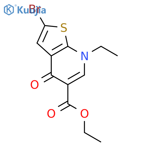 Ethyl 2-bromo-7-ethyl-4-oxo-4,7-dihydrothieno[2,3-b]pyridine-5-carboxylate structure