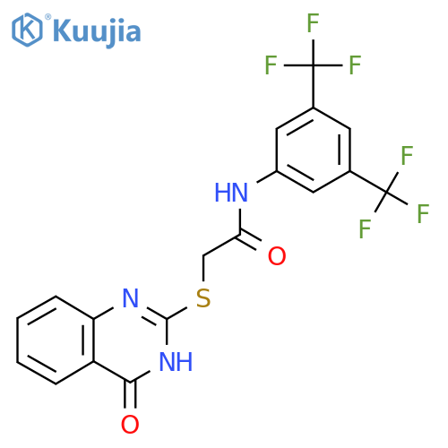 N-(3,5-Bis(trifluoromethyl)phenyl)-2-(4-oxo(3-hydroquinazolin-2-ylthio))ethanamide structure