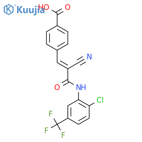 4-(2-{[2-Chloro-5-(trifluoromethyl)phenyl]carbamoyl}-2-cyanoeth-1-en-1-yl)benzoic acid structure