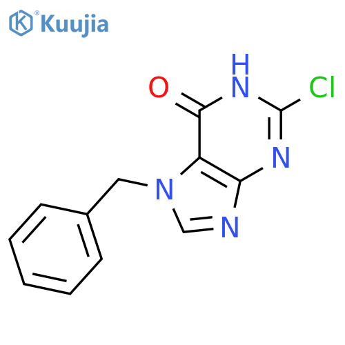6H-Purin-6-one,2-chloro-1,7-dihydro-7-(phenylmethyl)- structure